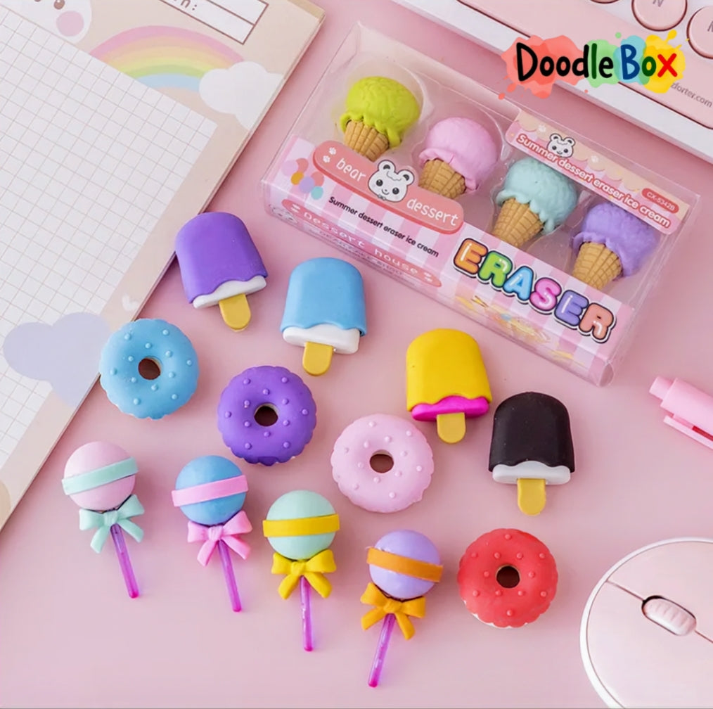 Colourful Dessert-Shaped Erasers